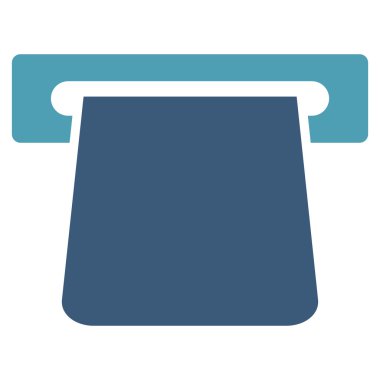 Banka Terminal düz glif simgesi