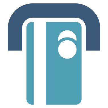 Banka Terminal düz glif simgesi