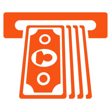 Bankamatiğe Terminal düz glif simgesi