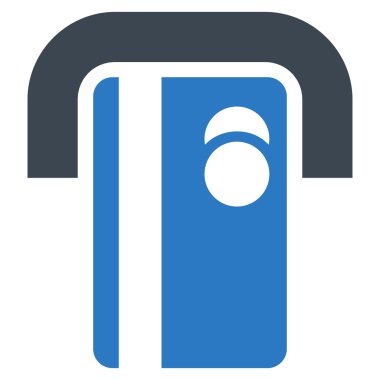 Banka Terminal düz glif simgesi