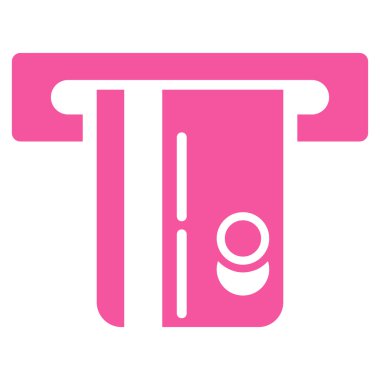 ATM Terminal düz glif simgesi