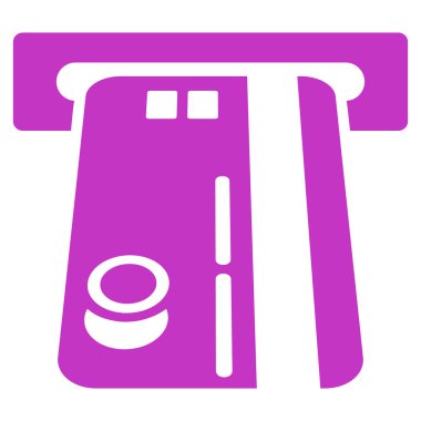 Banka Atm düz glif simgesi