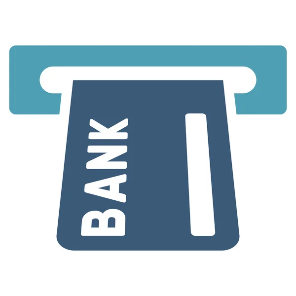 Bankovní Atm plochou glyf ikona — Stock fotografie