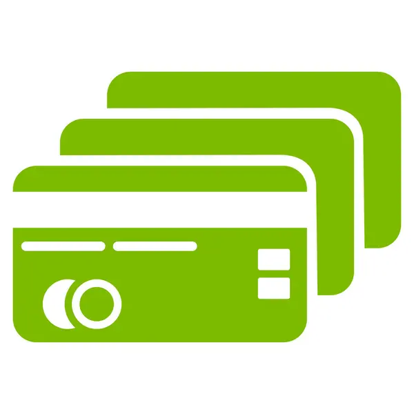 Bankovní karty ploché glyf ikona — Stock fotografie