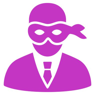 Maskeli hırsız düz vektör simgesi