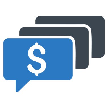 Para iletileri düz vektör simgesi