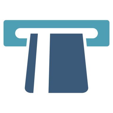 Banka kartı Terminal düz glif simgesi