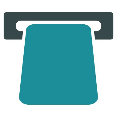 Banka Atm düz glif simgesi