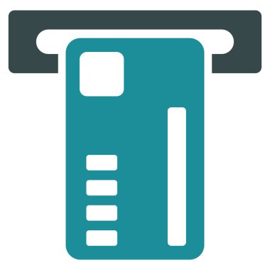 Bilet makine düz glif simgesi