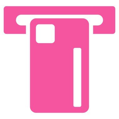 ATM makinesi düz glif simgesi