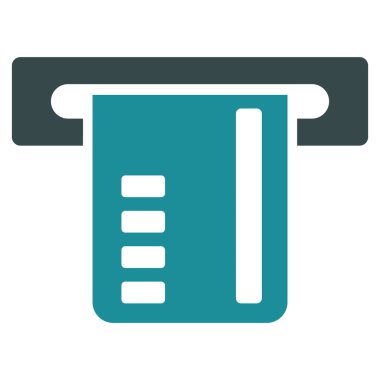 Bilet Terminal düz glif simgesi