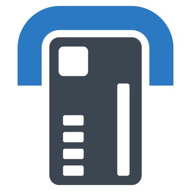 ATM makinesi düz glif simgesi