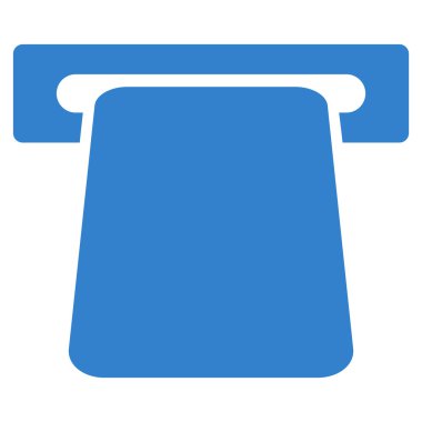 Banka Atm düz glif simgesi