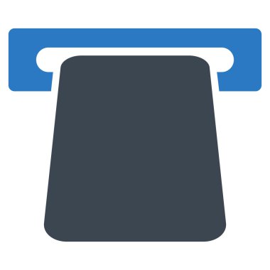 Banka Atm düz glif simgesi