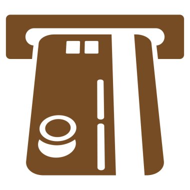 Banka Atm düz glif simgesi