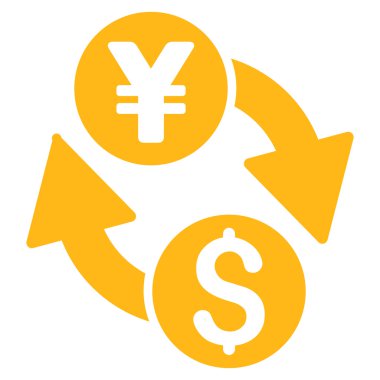 Dolar Yen Exchange düz vektör simgesi