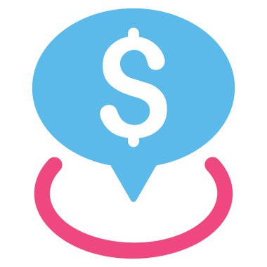 Banka yer düz vektör simgesi