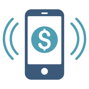 Ödeme telefon yüzük düz vektör simgesi