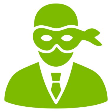 Maskeli hırsız düz vektör simgesi