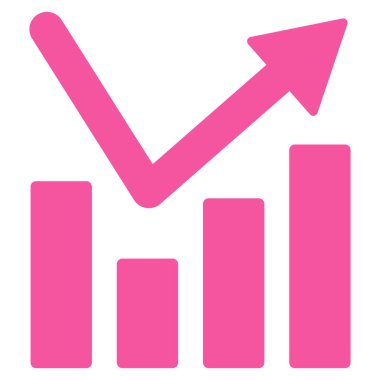 Çubuk grafik eğilim düz vektör simgesi