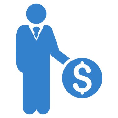 Bankacı düz vektör simgesi