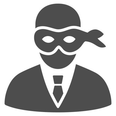 Maskeli hırsız düz vektör simgesi