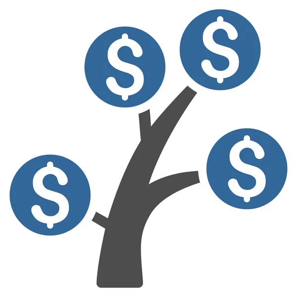 Geld Baum flache Vektor-Symbol — Stockvektor