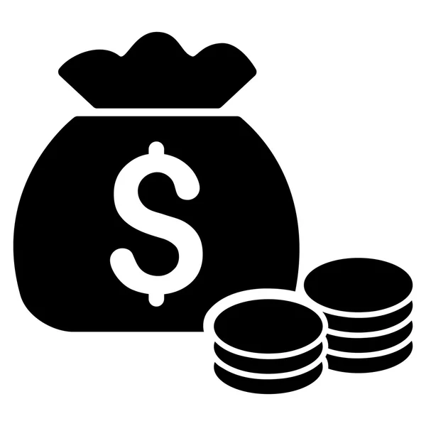 Dinero bolsa plana vector icono — Vector de stock