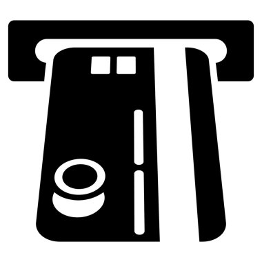 Banka Atm düz glif simgesi