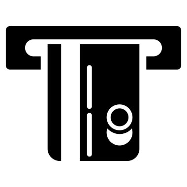 ATM Terminal düz glif simgesi