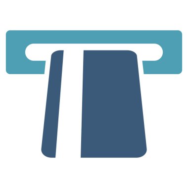 Bankacılık hizmet düz glif simgesi otomatik