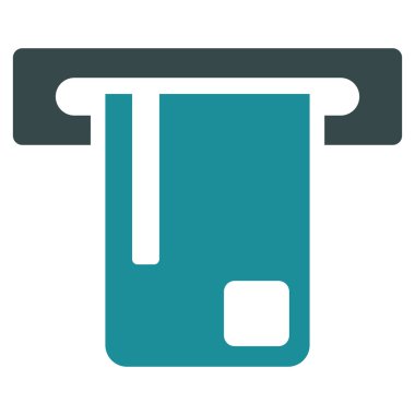 Banka Atm düz glif simgesi