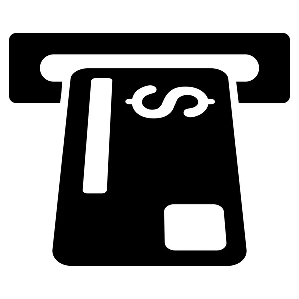 Bank Card Terminal Flat Glyph Icon — Stock Photo, Image