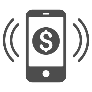 Ödeme telefon yüzük düz vektör simgesi