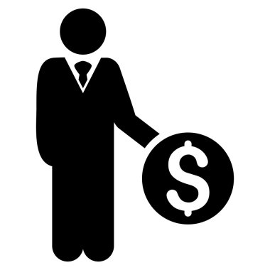 Bankacı düz vektör simgesi