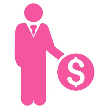 Bankacı düz vektör simgesi