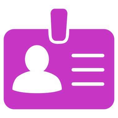 Kişi rozet düz vektör simgesi