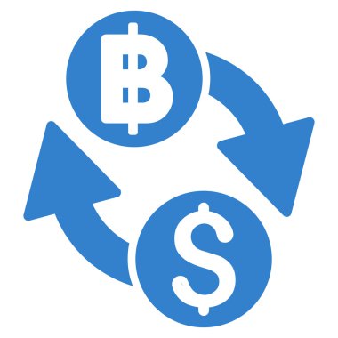 Doları Baht Exchange düz vektör simgesi