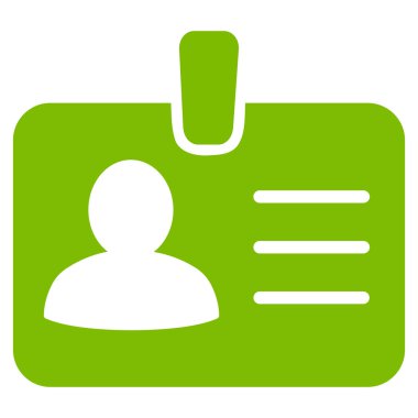 Kişi rozet düz vektör simgesi