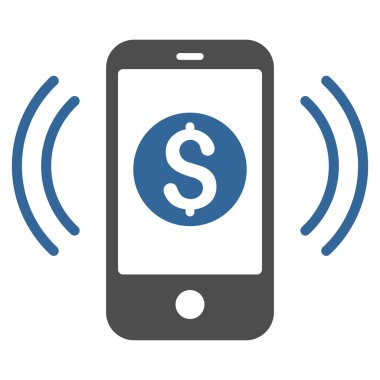 Ödeme telefon yüzük düz vektör simgesi