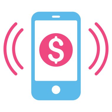 Ödeme telefon yüzük düz vektör simgesi