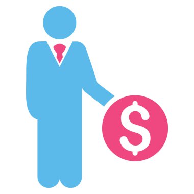 Bankacı düz vektör simgesi