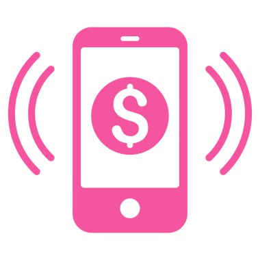 Ödeme telefon yüzük düz vektör simgesi