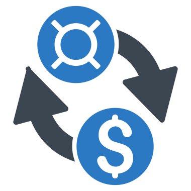 Dolar Döviz Alım Satım düz vektör simgesi