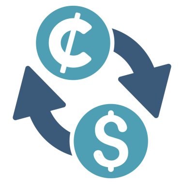 Doları Cent Exchange düz vektör simgesi