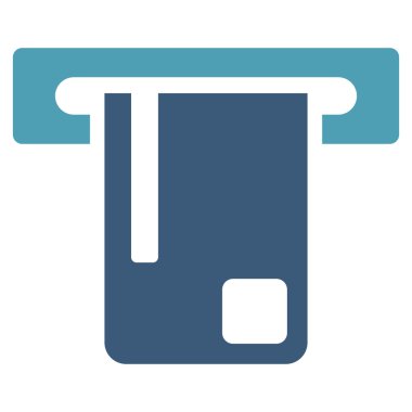 Banka Atm düz glif simgesi