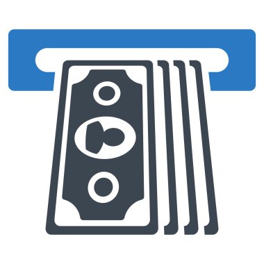 Bankamatiğe Terminal düz glif simgesi