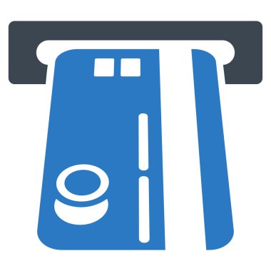 Banka Atm düz glif simgesi