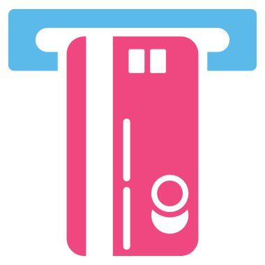 ATM makinesi düz glif simgesi