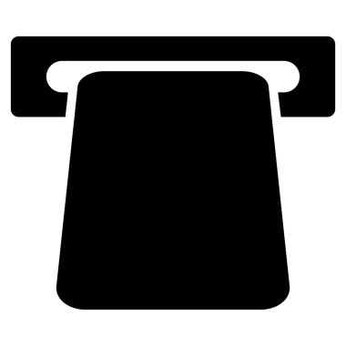 Banka Atm düz glif simgesi